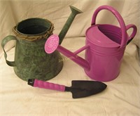 Metal Water Pails & Garden Shovel