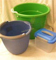 Heavy Duty Plastic Tub & Wash Bucket Lot