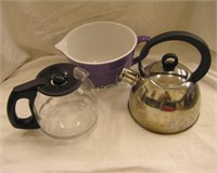 Tea Kettle Coffee Pot & Handled Mixing Bowl