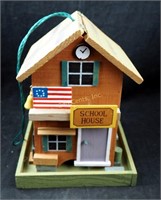 Hand Crafted School House Wood Bird Feeder