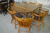 Tell City Dining Table w/ leaves & 6 chairs