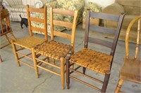 Ladder Back Cane Bottom Chairs