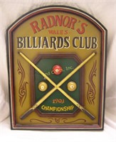 Billiards Club Wall Plaque
