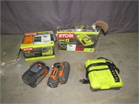 Battery, Battery Charger, Sander, and Drill-