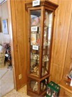 3 sided glass and curio cabinet, 5 shelves,