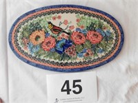 Polish Pottery 10" oval trivet, Unikat, 3997 T.