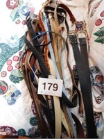 Large assortment of ladies belts