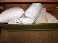Five standard bed pillows, two are buckwheat