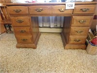 7 drawer maple desk, 50" x 22" x 30" tall, both