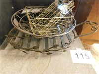 Metal tray with handles - metal basket - 2 metal