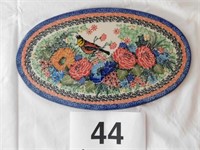 Polish Pottery 10" oval trivet, Unikat, 3997 T.