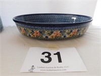 Polish Pottery 10 1/2" oval casserole, Unikat