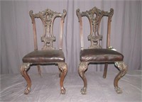 (qty - 2) Ornate Carved Chairs-