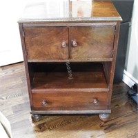 Antique Solid Wood Hall Storage Cabinet w/ drawer