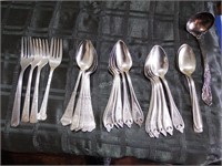 Twenty-five Pieces of SilverPlate Various Patterns