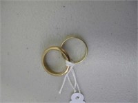 Two 18ct yellow gold wedders
