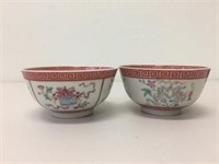 A matched pair Chinese famille rose bowls