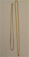 Two 9ct yellow gold chains 10.27gms