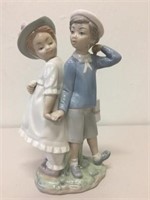 Lladro porcelain figure young girl & boy