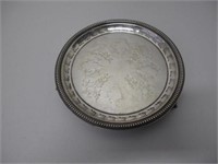 Antique sterling silver footed waiter