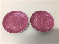 Pair of Chinese pink enamelled dishes, Republic