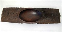Carved largeTribal wood bowl