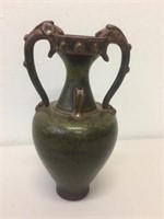 A Chinese twin-handled glazed vase