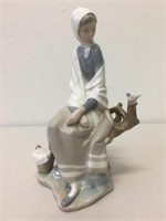 Lladro porcelain figure seated girl