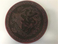 A Chinese cinnabar lacquer plate