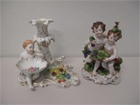 Antique Dresden porcelain candlestick
