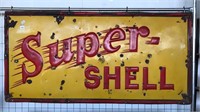 SUPER SHELL EMBOSSED SIGN - 1800 x 900mm