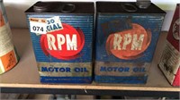 2 x RPM MOTOR OIL TINS