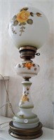 2 way electric 30" tall lamp hand painted roses