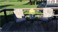 2 patio rockers with table