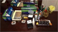 Large lot of office supplies and batteries