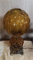 Amber glass ball lamp