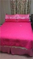 Pink full size bed spread