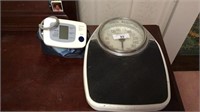 Health scale and blood pressure cuff