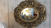 Large oval distressed mirror