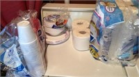 Charmin toilet paper, paper plates, cups