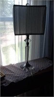 Chrome & glass table lamp