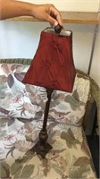 Table Lamp & Wine Red Shade