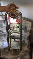 Oval antique distressed mirror