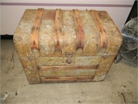 1800's EMBOSSED TIN VICTORIAN STEAMER TRUNK