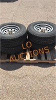 Pallet Of Four Rims And Tires