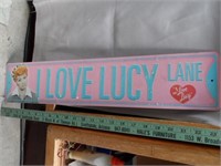 I Love Lucy Lane Tin Sign