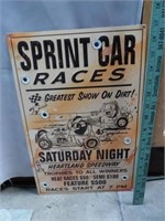Sprint Car Races Tin Sign