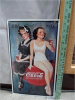 Coca Cola 50th Anniversary Tin Sign
