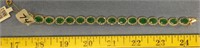 14K yellow gold emerald and diamond bracelet, weig