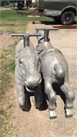 2 metal carousel horses - approx 4'longx2'tall